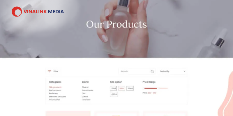 Mẫu Website Mỹ phẩm, làm đẹp